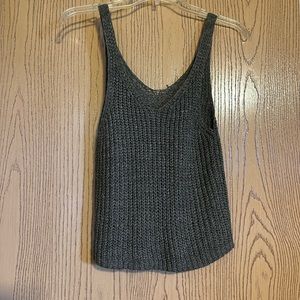 Dark green knit tank top